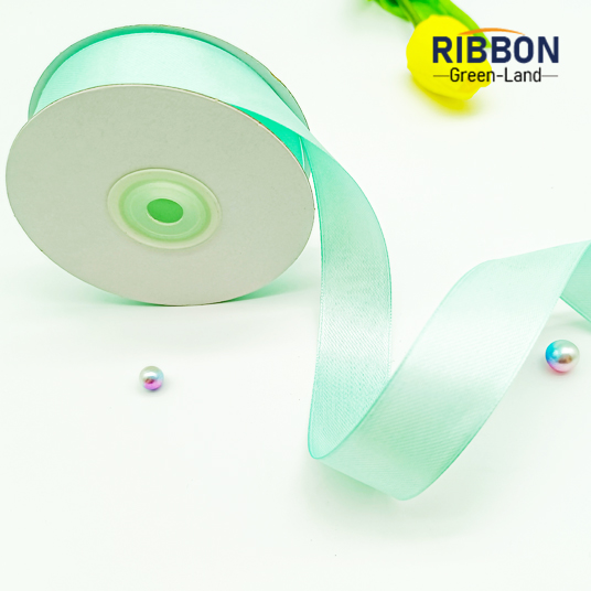 Polyester Single Face Satin Green Matt Ribbon