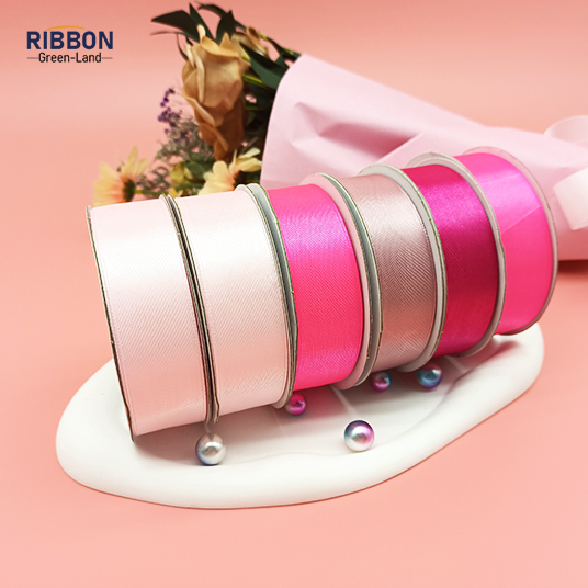 Polyester Single Face Satin Pink Shine Ribbon