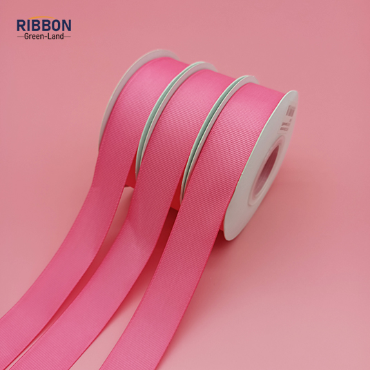 Polyester Grosgrain Pink Ribbon