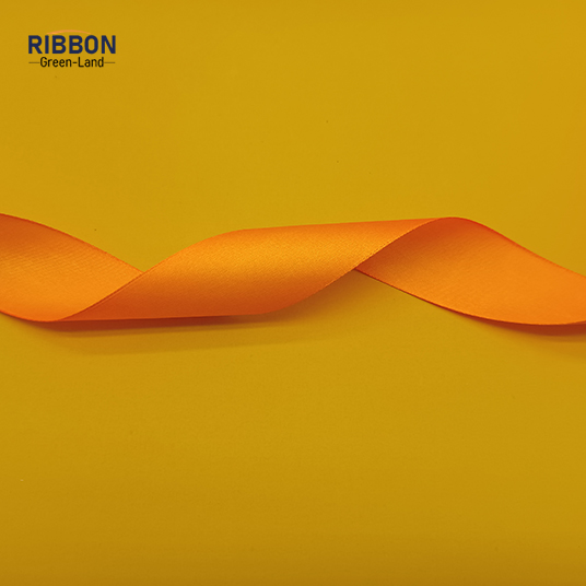 Polyester Single Face Satin Orange Shine Ribbon
