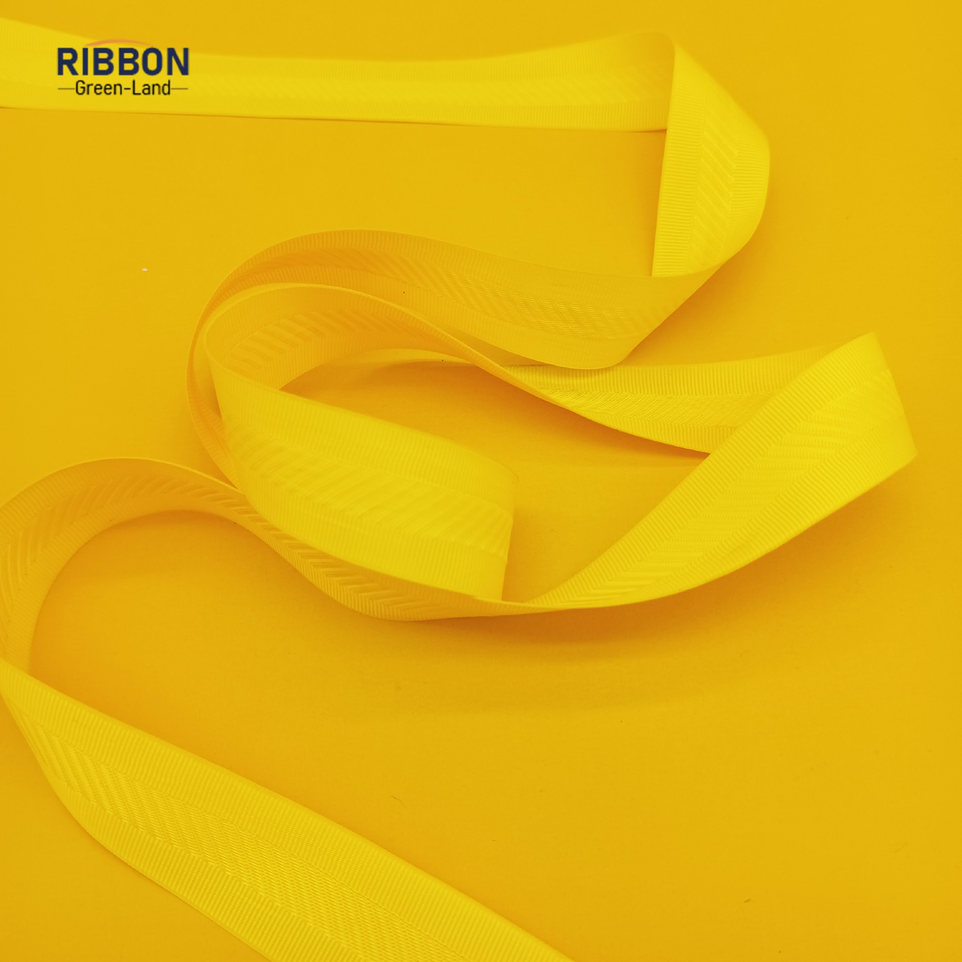 Polyester Yellow Grosgrain Edge Ribbon
