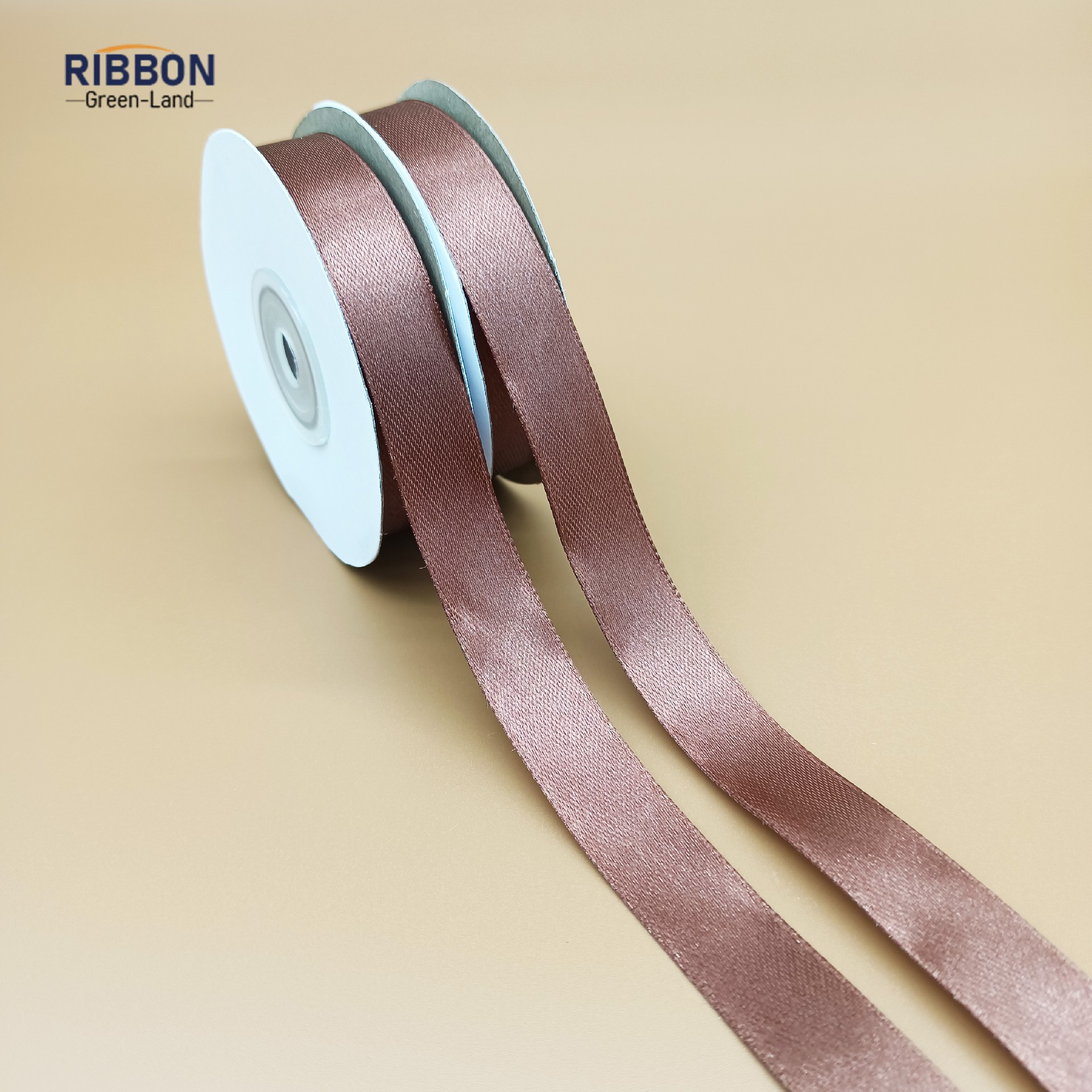 Polyester Single Face Satin Brown Matt Ribbon