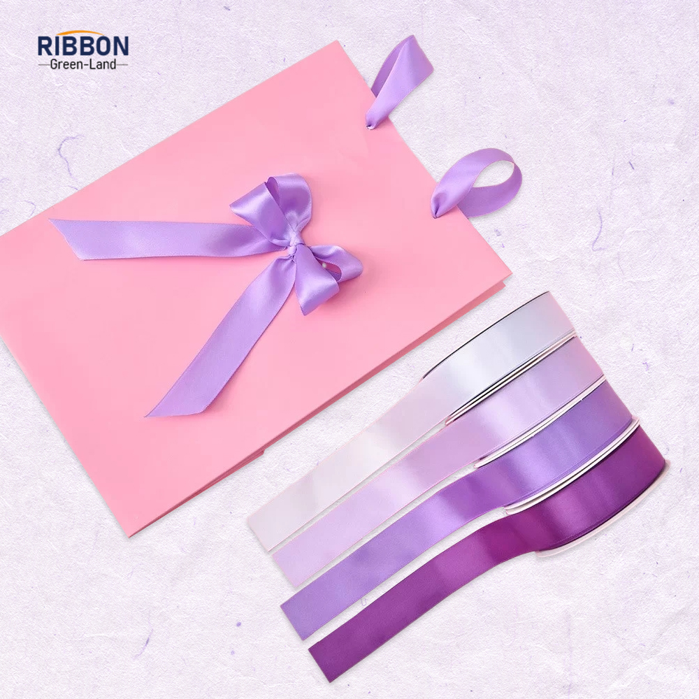 Polyester Single Face Satin Purple Shine Ribbon